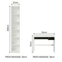 Ver imagem 4 de Escrivaninha Madesa Rubi + Estante Livreiro 6906 - Branco
