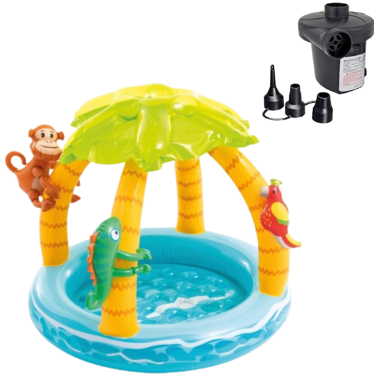Piscina Infantil Ilha Tropical C/ Cobertura + Bomba Elétrica Voltagem:110v - 1