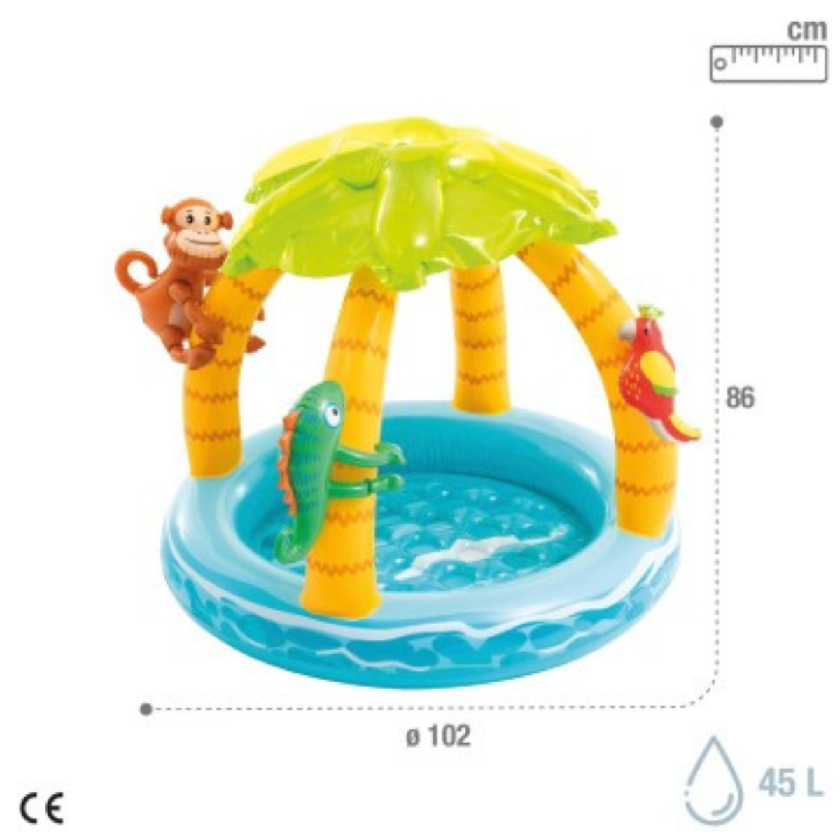 Piscina Infantil Ilha Tropical C/ Cobertura + Bomba Elétrica Voltagem:110v - 2