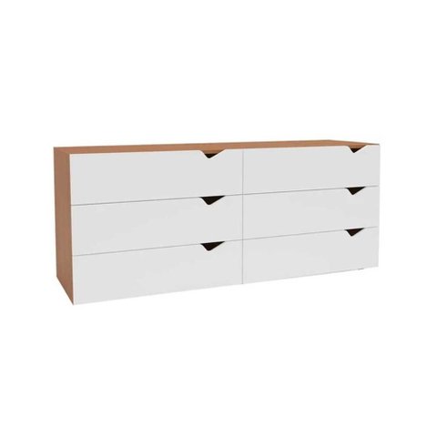 Cômoda Casal Porto C/ 6 Gavetas Freijo/branco - Politorno