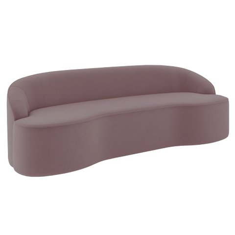 Sofá 4 Lugares para Sala de Estar Living 260cm Theo D06 Veludo Rosa - Mpozenato