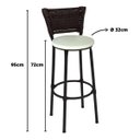 Ver imagem 2 de Kit 2 Banquetas Altas Preta com Encosto Junco Argila Assento Branco
