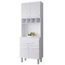 Ver imagem 1 de Armario Paneleiro 4 Portas 1 Gaveta 197x60 cm Vitoria Branco Mobbs