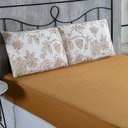 Ver imagem 2 de Jogo de Cama Malha Lençol 100% Algodão Primavera 3 Peças Casal - Floral Cobre