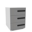 Ver imagem 2 de Mesa de Cabeceira Lisboa com 3 Gavetas 40x54cm Cinza/Branco 250687