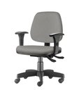 Ver imagem 1 de Cadeira Job com Bracos Assento Crepe Cinza Claro Base Rodizio Metalico Preto - 54602