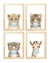 Ver imagem 1 de Kit Quadro Safari Balão Decorativo Quarto Criança Bebê Enxoval