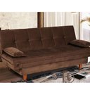 Ver imagem 1 de Sofá-cama Casal 3 Lugares Retrátil em Veludo Macio Espuma D26 Certificada Inmetro para Sala de Estar