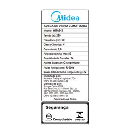 Adega Climatizada Compressor Midea Wbb242 24 Garrafas 60hz 220v - 5