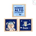 Ver imagem 4 de Kit 3 Quadros Decorativos Infantil Ursinho Aviador: Branca