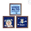 Ver imagem 3 de Kit 3 Quadros Decorativos Infantil Ursinho Aviador: Branca