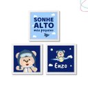 Ver imagem 1 de Kit 3 Quadros Decorativos Infantil Ursinho Aviador: Branca