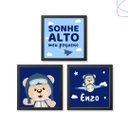 Ver imagem 2 de Kit 3 Quadros Decorativos Infantil Ursinho Aviador: Branca