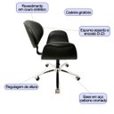 Ver imagem 2 de Cadeira Escritório Tulipa Cor Preta Regulagem de Altura e Rodízios Poltronas do Sul