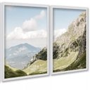 Ver imagem 1 de Kit 2 Quadros Decorativos Montanhas 24x18cm - com Vidro:moldura Preta