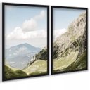 Ver imagem 2 de Kit 2 Quadros Decorativos Montanhas 24x18cm - com Vidro:moldura Preta