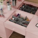 Ver imagem 2 de Penteadeira Camarim 9 Gavetas Classica Mila New C/led - Espelho - Gaveta Maquiagem - Rose