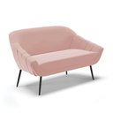 Ver imagem 1 de Namoradeira Giovana 02 Lugares Veludo Rose Pés Palito de Ferro - D’Rossi