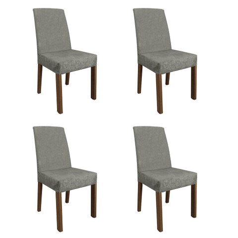 Kit 4 Cadeiras de Jantar 4255 Rustic/silver Madesa