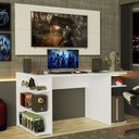 Ver imagem 1 de Mesa para Computador Gamer e Painel para Tv até 50 Madesa - Branco