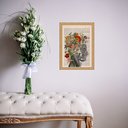 Ver imagem 2 de Quadro Moldura Dourada Cérebro com Flores 33x24cm:com Acetato