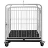 CANIL PORTATIL EM AÇO TRANSPORTE PARA PETS BICHINHOS GAIOLA COM RODAS E TRAVA BRANCO - 2