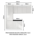 Ver imagem 3 de Kit Área de Serviço Madesa Acordes 100% Mdf com Armário, Balcão e Torre - Portas Branco