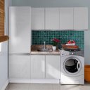 Ver imagem 1 de Kit Área de Serviço Madesa Acordes 100% Mdf com Armário, Balcão e Torre - Portas Branco