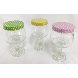 Baleiro Vidro Bomboniere Pote C/ Tampa Rosca Kit 3 Peças - 1