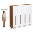 Ver imagem 4 de Guarda Roupa Casal 8 Portas 6 Gavetas Freijo Branco Brasil Yescasa