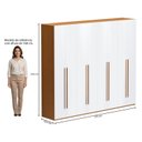 Ver imagem 4 de Guarda Roupa Casal 8 Portas 6 Gavetas Freijo Branco Brasil Yescasa