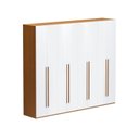 Ver imagem 3 de Guarda Roupa Casal 8 Portas 6 Gavetas Freijo Branco Brasil Yescasa