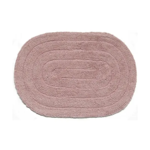 Tapete Banheiro Oval 40x60 Kapazi Lavável Algodão Rosa Claro