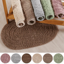 Ver imagem 7 de Tapete Banheiro Oval 40x60 Kapazi Lavável Algodão Rosa Claro