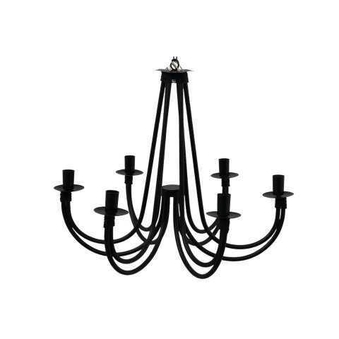 Lustre Luminária Ferro Teto 6 Braços Duplo Pendente Artesanal Tipo Candelabro