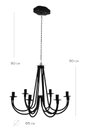Ver imagem 2 de Lustre Luminária Ferro Teto 6 Braços Duplo Pendente Artesanal Tipo Candelabro