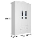 Ver imagem 3 de Berço Americano Multifuncional Cleo com Guarda Roupa 4 Portas Ariel Branco com Colchão Ortobom - Car
