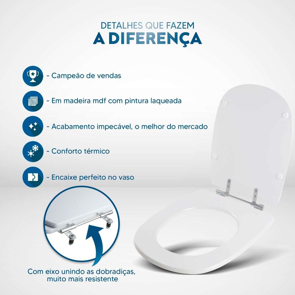 Tampa de Vaso Sanitário Donna Ocre para Louça Santamarina - 5