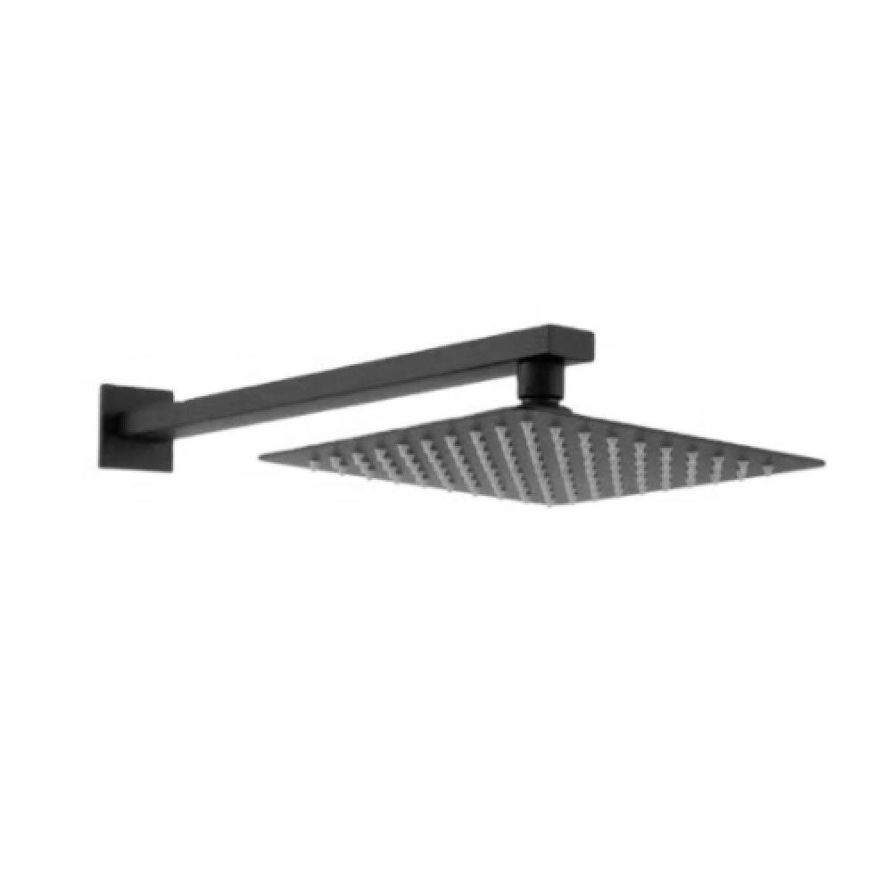 Kit Ducha Quadrada Preto Inox 20x20 Parede Padrão Docol - 1