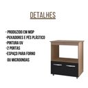 Ver imagem 2 de Balcão Multiuso para Cozinha Angela 2 Portas Savana Preto Moblis