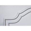 Ver imagem 4 de Cabeceira Casal Luxo 140x60 Courino Branco Tachas Fumê