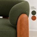 Ver imagem 2 de Poltrona Orgânica Elegante Confortavel Redonda Anatomica Sala Quarto Recepção Linho Verde Courino Ca