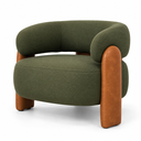 Ver mais imagens de Poltrona Orgânica Elegante Confortavel Redonda Anatomica Sala Quarto Recepção Linho Verde Courino Ca