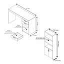 Ver imagem 4 de Escritório Compacto 2 Peças Office Preto Tx Notável Móveis