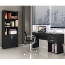 Ver imagem 1 de Escritório Compacto 2 Peças Office Preto Tx Notável Móveis
