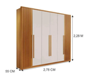 Ver imagem 2 de Guarda Roupa 6 Portas Mdf Anápolis Ripado - Móveis Valverde