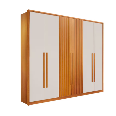 Guarda Roupa 6 Portas Mdf Anápolis Ripado - Móveis Valverde