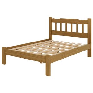 Cama Casal em Madeira Maciça Perola Reforçada Nogueira