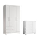 Ver imagem 2 de Conjunto Quarto Infantil Completo Olimpia Branco/Rosa/Azul/Titanium