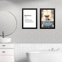 Ver imagem 2 de Kit 2 Quadros Decorar Banheiro - Boizinho 24x18cm - com Vidro:moldura Preta
